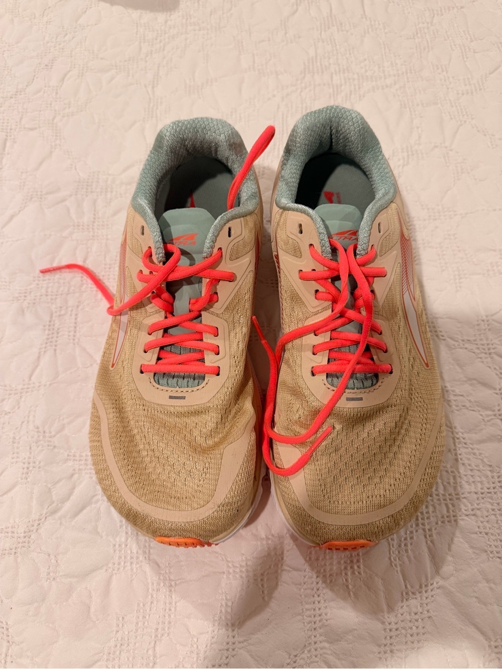 Altra Women's Beige Athletic Shoes with Coral Laces
